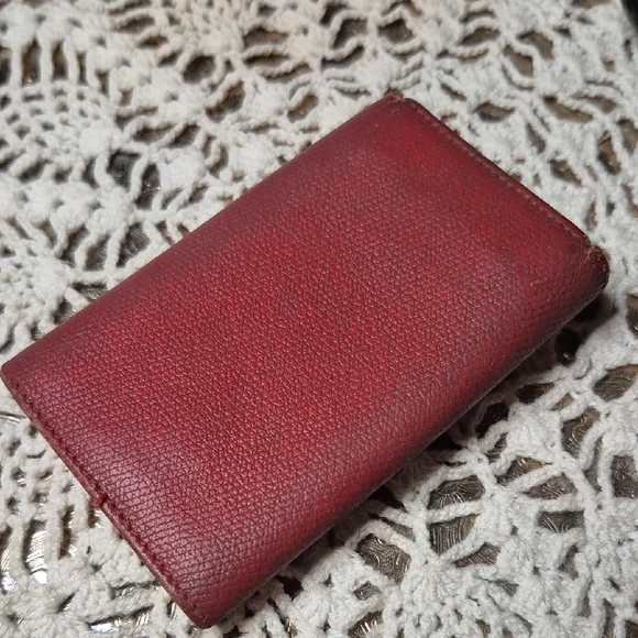 Authentic CHANEL Burgundy Textured Leather Button Key Card Wallet with Gold CC - Picture 10 of 12